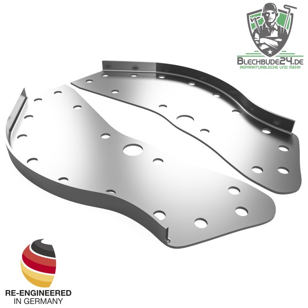 VW T4 Verstärkungsbleche Stoßdämpfer Version 2 (geschwungen) für hinten links + rechts - Nachbau kein Originalteil VW T4 Verstärkungsbleche Stoßdämpfer Version 2 (geschwungen) für hinten links + rechts - Nachbau kein Originalteil